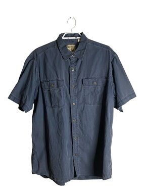 RedHead Brand Men's Blue Short Sleeve Button-Down Casual Shirt